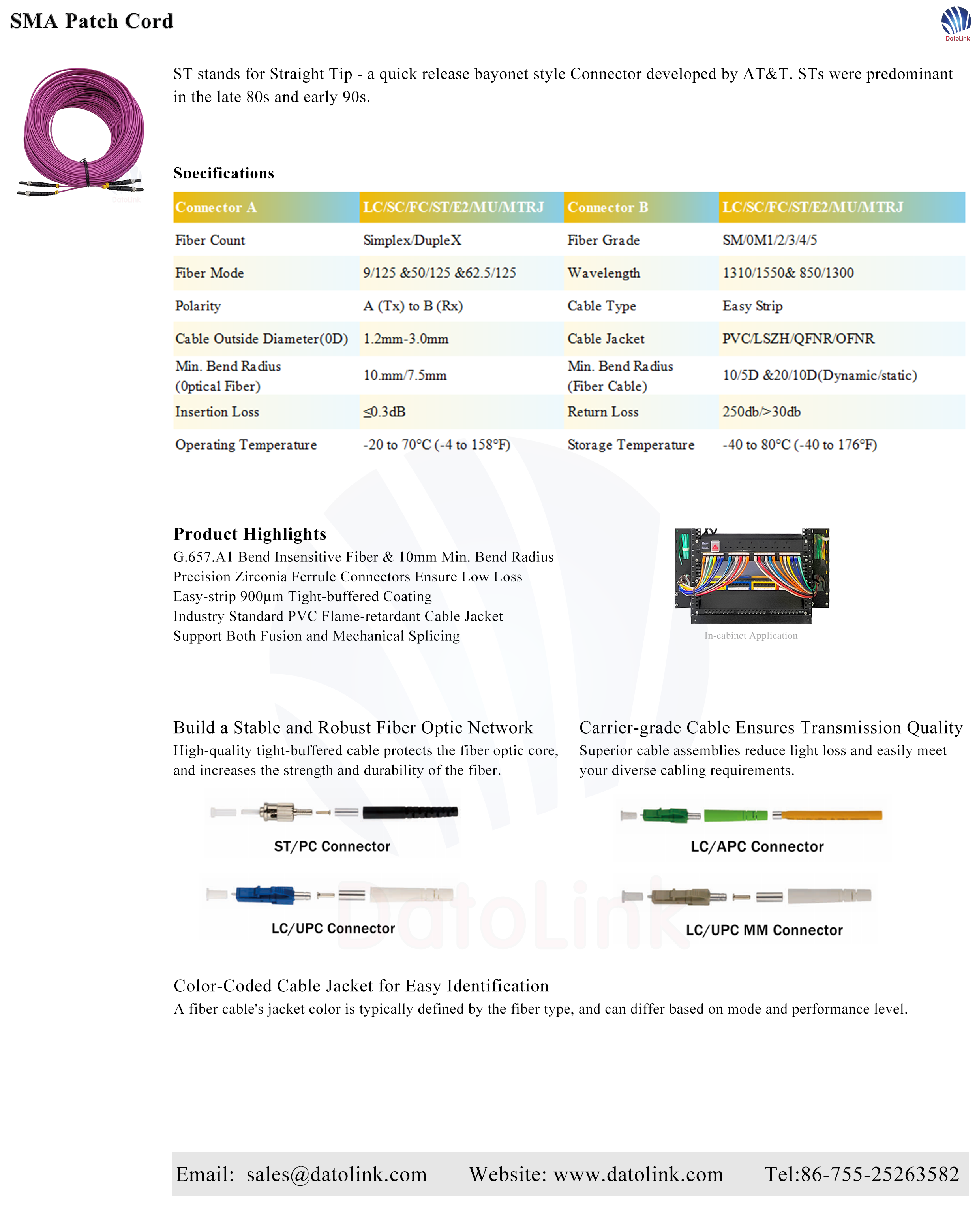 MPO-MPO OM4 Patch Cord